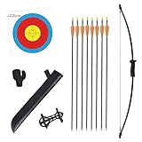 Recurve Bögen Pfeil und Bogen Set für Kinder mit Köcher zum Bogenschießen inkl. 8 Pfeile 66cm...