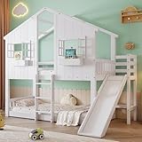 Etagenbett Kinderbett 90x200, Hochbett Hausbett für 2 Kinder, Stockbett mit...