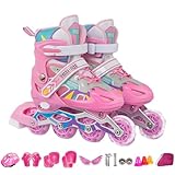 UUE Inline-Skates, 4 Einstellbare Größen von Inliner Kinder, Umschaltbare Doppelreihe Inline...
