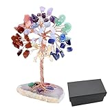 Baum des Lebens Kristall，Suuwwn Heilende Kristalle Geldbaum Edelsteinkristall Bonsai Baum Geldbaum...