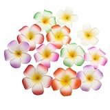 CALLARON 12 Stück Teiliges Plumeria Blumen Haarklammern Hawaiianische Blüten in Weiß Violett...