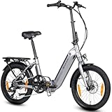 SAXXX Klapprad E-Bike, E Bike Klappbar 20 Zoll mit 7 Gang Kettenschaltung, Elektro Fahrrad...