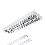 ELG Leuchten LED Rasteranbauleuchte 120cm 2x13,5W 3000K Tageslicht 2x1890lm Hochwertige Glas Led...