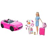 Barbie-Puppe Dream House Adventures & HBT92 - Cabrio-Fahrzeug, pink mit rollenden Rädern und...