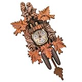 Alipis Kuckucksuhr-Wanduhr Handgefertigte Traditionelle Uhr Retro-Vogelhausuhr