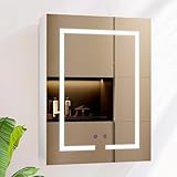 AxisFurn Badezimmer-Spiegelschrank mit LED-Beleuchtung, 3 verstellbares Licht, Spiegelschrank mit...