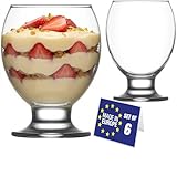 NORDIC SCHILLER Modern Eisschalen Glas 6er Set 280ml, 100% BLEI FREI Eisgläser, Eisschalen Glas mit...