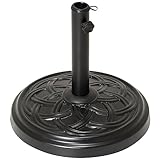 Nexos Trading Schirmständer Beton rund schwarz 15 kg Ø 40 cm Sonnenschirmständer für Schirme bis...