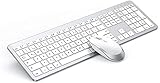 Tastatur Maus Set Kabellos, seenda Ultra-Dünne Wiederaufladbare Funktastatur, Ergonomische Keyboard...