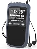 Tragbare DAB Radio, Mini DAB/DAB+/UKW Radio, 1000mAh Wiederaufladbarem Akku, Digitales Taschenradio...