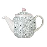Bloomingville Maya Teekanne 1,2 l – Skandinavisches Design aus Steingut, grün glasiert,...