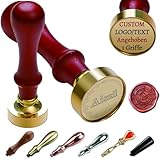 Siegelstempel Personalisiert mit Initialen, 7 Größe [mit 1 Holzgriff] stempel mit Logo/Text,...