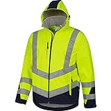 Warnschutz Softshelljacke Warnschutzjacke gelb orange Arbeitsjacke Softshell Wind- & Wasserabweisend