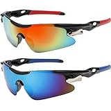 JSTHHTT 2 Stück Sport Sonnenbrille Sportbrille, Fahrradbrille Winddicht, Schnelle Brille, Schnelle...