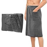Saunakilt Herren, Verstellbar, Schnelltrocknendes Saunahandtuch für Sauna, Fitnessstudio, Dusche...