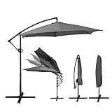 Deuline® ALU Ø300 cm 360 Grad drehbare Ampelschirm Sonnenschirm mit Schutzhülle und Ständer...
