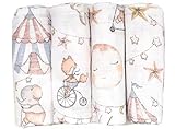 FENSILO Musselin Tuch Baby | Mussellintücher und Mulltücher - 4er Pack 80x70 cm aus Baumwolle für...