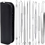 AIBEE Mitesserentferner Komedonenquetscher Set -10PCS Blackhead Remover mit Akne Pickel Pinzette...