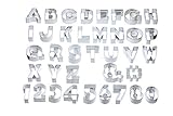 KitchenCraft Sweetly does it 35er Set Alphabet und Zahlen-Teigausstecher, Edelstahl, mit...