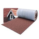 DAPRONA Dachschindeln, Firstabdeckung 5m x 32cm Rot Bitumen Firstband für Gartenhaus, Carport