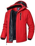 donhobo Herren Winter Skijacke Atmungsaktiv Warm Gefüttert Winterjacke Wasserdichte Winddichte...