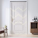 YIEMJS Bambus Perlenvorhang 90x175cm, Polierter Türvorhang, Raumteiler mit 27 Strängen,...