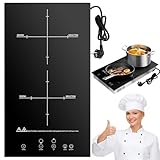 Viugreum kochfeld, 3500W Induktionskochplatte 2 Platten, 29CM kratzfeste GlaskeramikKochfeld, Matt...