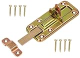 KOTARBAU® Schlossriegel 100 mm mit Schließblech für Türen Galvanisch Gelb Verzinkt Universal