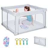 FANTASK Baby Krabbelgitter, tragbarer Laufgitterzelt mit Netzwänden & Tür, Laufstall klappbar mit...