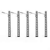 CNANRNANC 5 Stück Modell Eisenbahn Lichter Gitter Mast Licht Gauge H0 Licht Layout LED Lampe