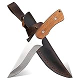 Esie Houzie Bushcraft Messer, Outdoor Halsmesser Survival, Aus Full Tang-Kohlenstoffstahl Mit...