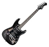 Rocktile Pro ST60-SKULL E-Gitarre Skull Design (1 Humbucker, 2 Single Coils, 22 Bünde, Rosenholz...