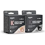 Amazon Basic Care - Kinesio-Tape, Sport-Tape für die Muskeln, 5 m x 5 cm, 2 Rollen (1 x Schwarz, 1...