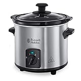 Russell Hobbs Slow Cooker Mini [schwerer 2l Keramik-Gartopf für opt. Temperaturverteilung] Compact...