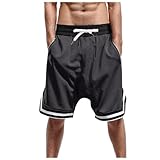Shorts Herren Sport Mit Taschen,Kurze Hosen Herren Sport Basketball Sportshorts Streifen Jogginghose...