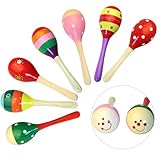 WSNDM 1 Paar Rasseln aus Holz, Rasseln Percussion Musical Zubehör, Maracas Eierschale Shaker Sand...