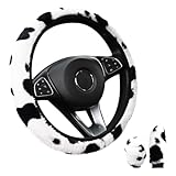 GmeDhc Lenkradabdeckung, Auto Plüsch Lenkradhülle, Universal Lenkradbezug Teleskop 36-39cm, Weich...