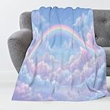 GSAEIMCT Kuscheldecke Wolken Regenbögen Himmelsblick Decke Tagesdecke,Weiche Flannel Decke Mit...