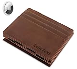 Jaimie Jacobs Flap Boy AirTag-Edition mit Gravur Magic Wallet Echtleder (Büffelleder Dunkelbraun)