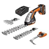WORX 18V(20V MAX) Akku Gras-, Unkraut- und Strauchschere WG801E.5, PowerShare, Heckenschere...