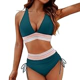 Badeanzug für Damen, 2-teilig, hohe Taille, brasilianisches Meer, Hot Beachwear, Push Up und...