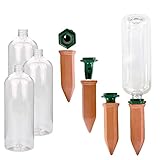 Pflanzenbewässerung | Tonkegel inklusive Adapter und PET Flaschen | 750 ml | Bewässerungsspikes...