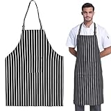 Makoto Nobu 2 Stück Schürze, Wasserdicht Kochschürze mit Taschen, verstellbare Latzschürze für...