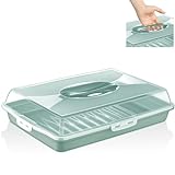 uandu Kuchen Transportbox Kastenform, Rechteckig, Tortentransportbox mit Haube und Griff....