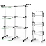 VOUNOT® Wäscheständer Turm Ausziehbar, Platzsparender Turmwäscheständer für Innen & Außen,...