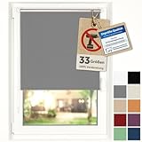 Blumtal Verdunkelungsrollo ohne Bohren 80x130cm - Thermorollo/Verdunklungsrollo 100% Verdunkelung -...