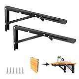 2 Pcs Klappkonsole Schwerlast, 400 mm Klappkonsole mit Platzsparendem Edelstahl-Klappwinkel,...