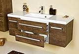 Quentis Waschplatzset Genua, Breite 120 cm, Waschtisch mit Unterbau, Holzdekor antik,...