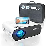 Mini Beamer, WiFi Bluetooth LED Video Beamer Full HD Unterstützung 1080P Heimkino Beamer 300'...
