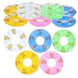 Hohopeti 60 Stück Mini Schwimmringe mit Entenmotiv Aufblasbare Pool-spielzeuge aus Dickem Material...